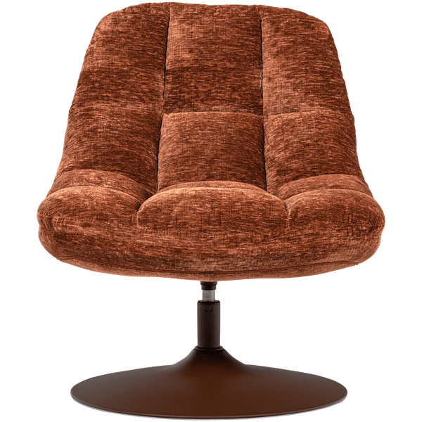 ELVI DRAAIFAUTEUIL CHENILLE STRUCTUUR ROESTBRUIN