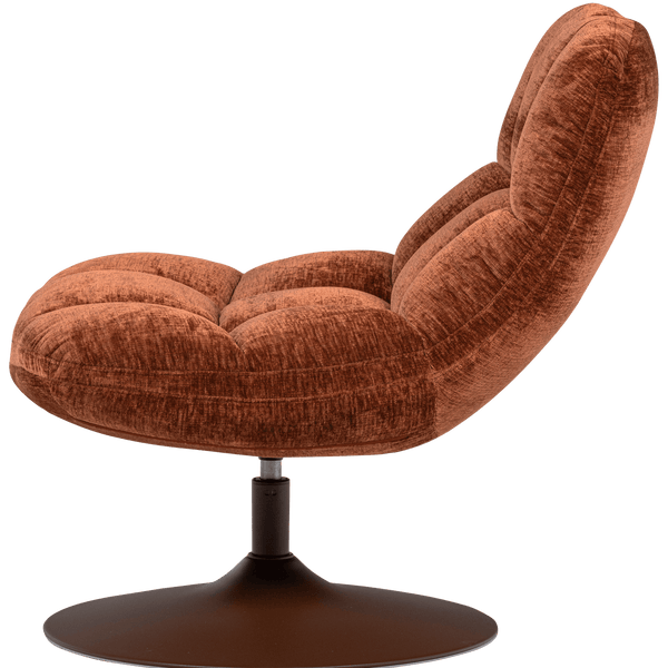 ELVI DRAAIFAUTEUIL CHENILLE STRUCTUUR ROESTBRUIN