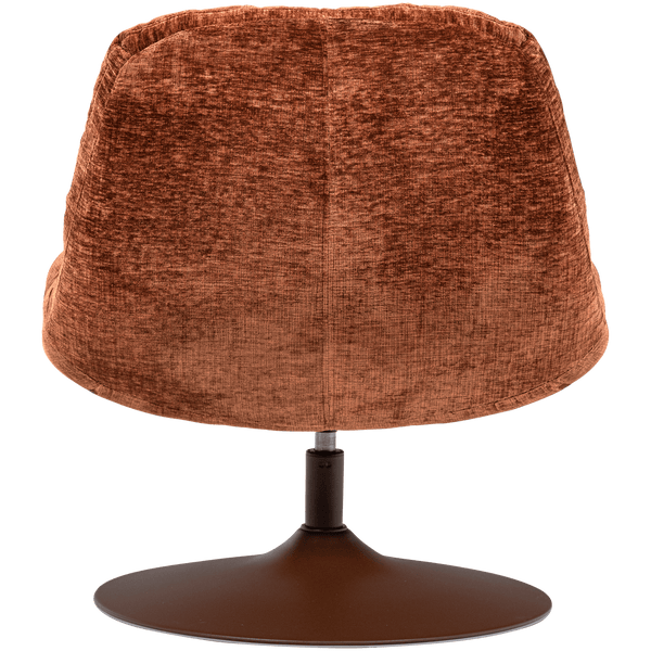 ELVI DRAAIFAUTEUIL CHENILLE STRUCTUUR ROESTBRUIN