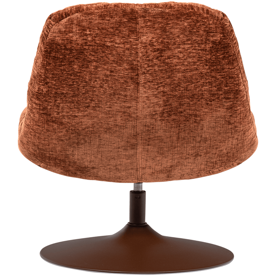 ELVI DRAAIFAUTEUIL CHENILLE STRUCTUUR ROESTBRUIN