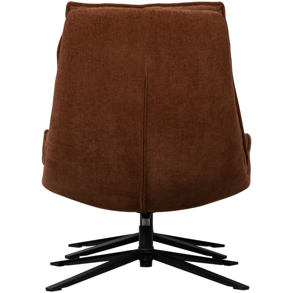 KUBE DRAAIFAUTEUIL MET HOCKER BRUIN