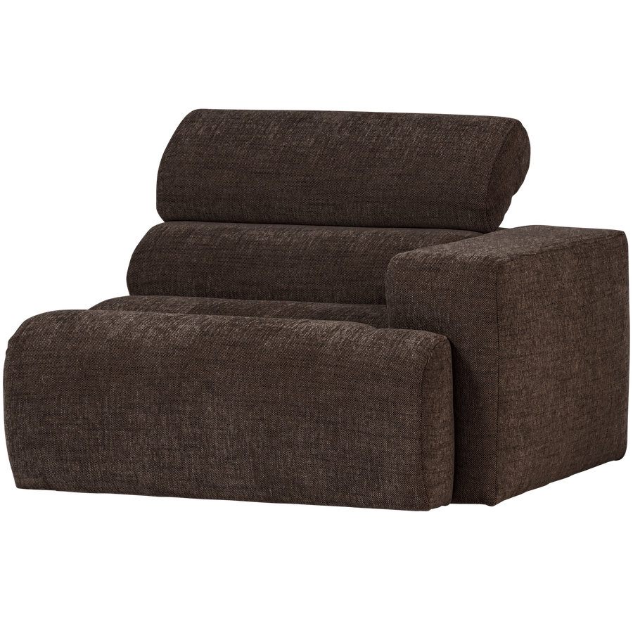 NOVI 1-ZITS ELEMENT ARM RECHTS DONKERBRUIN MELANGE