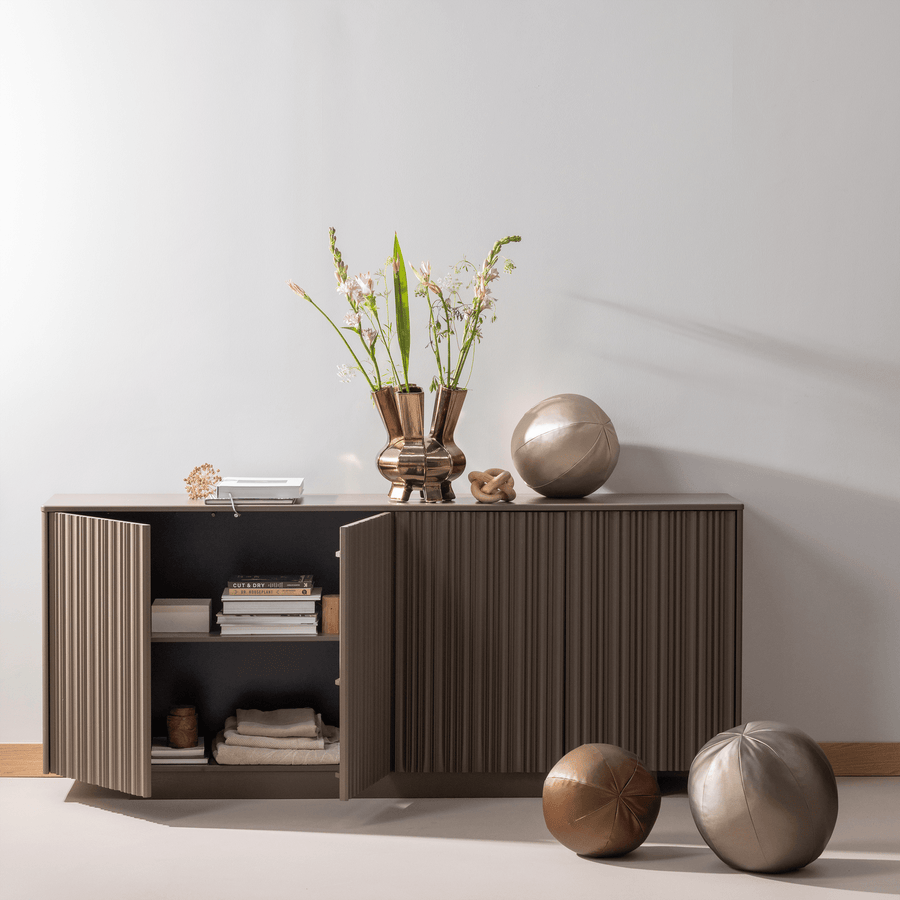 RODEO BAL KUSSEN KLEIN METALLIC WARM BRUIN