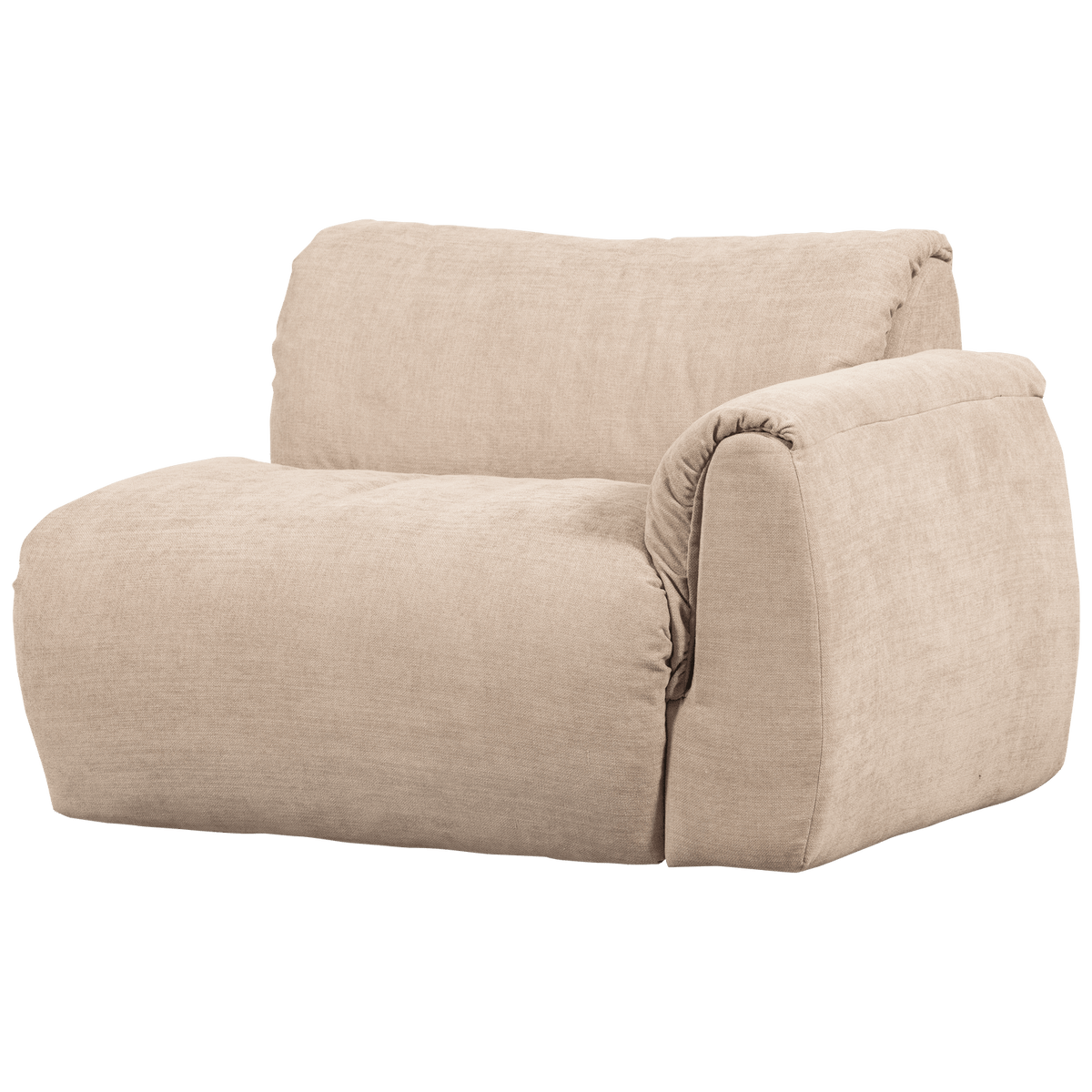 BAGGY 1-ZITS ELEMENT MET ARM RECHTS GEWEVEN CHENILLE ZAND