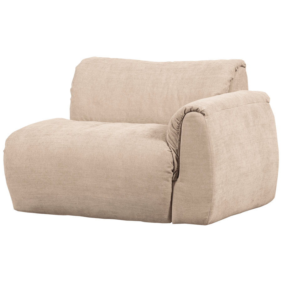 BAGGY 1-ZITS ELEMENT MET ARM RECHTS GEWEVEN CHENILLE ZAND