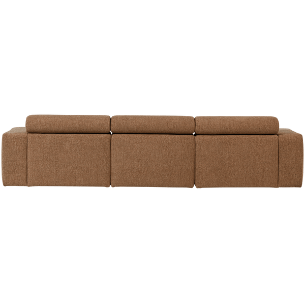 NOVI CHAISE LONGUE BANK LINKS BOUCLE KARAMELBRUIN