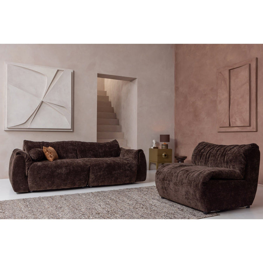 BAGGY 2-ZITS BANK 3D CHENILLE DONKERBRUIN