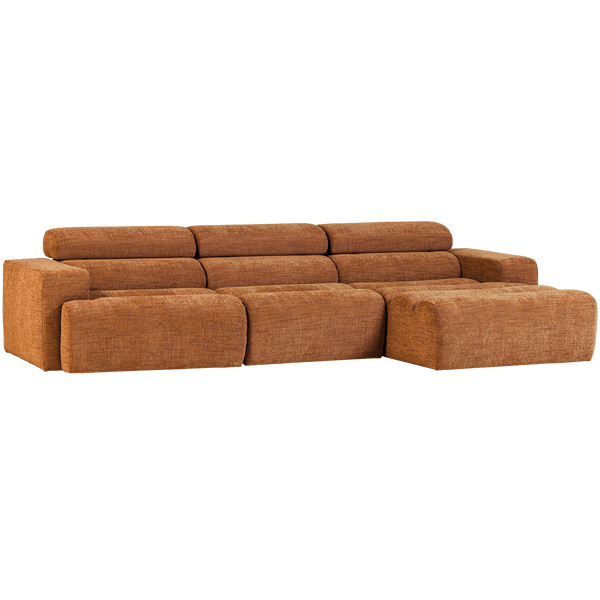 NOVI CHAISE LONGUE BANK RECHTS ORANJE MELANGE