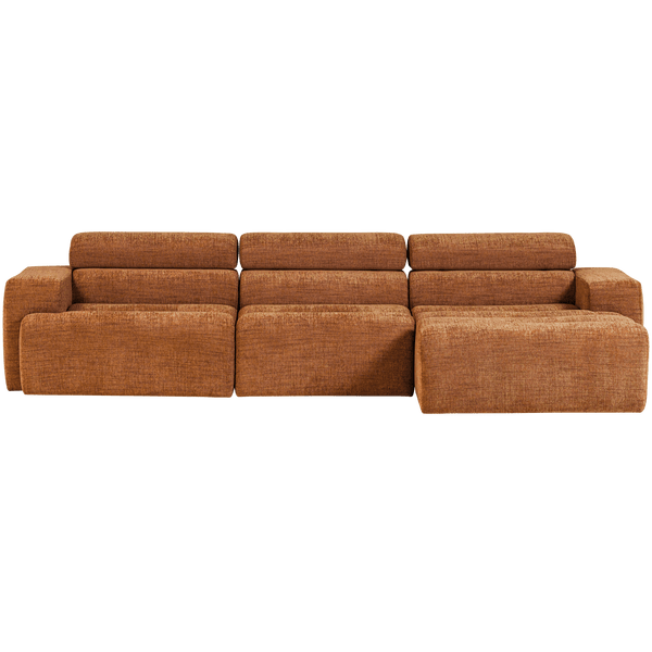 NOVI CHAISE LONGUE BANK RECHTS ORANJE MELANGE