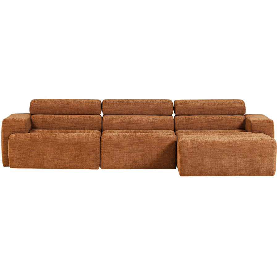 NOVI CHAISE LONGUE BANK RECHTS ORANJE MELANGE