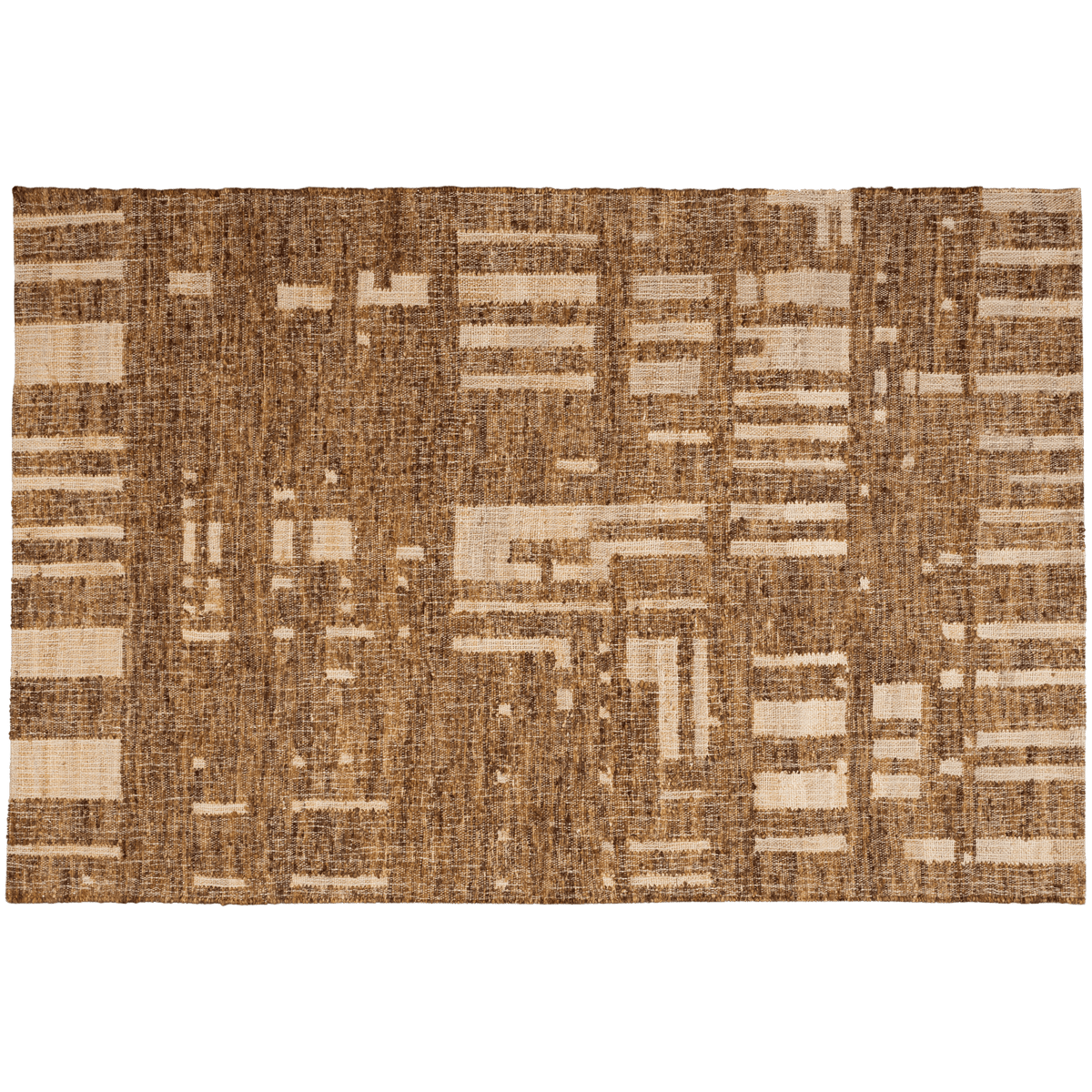 IAN HANDGEWEVEN VLOERKLEED WOL/KATOEN BRUIN 170x240CM