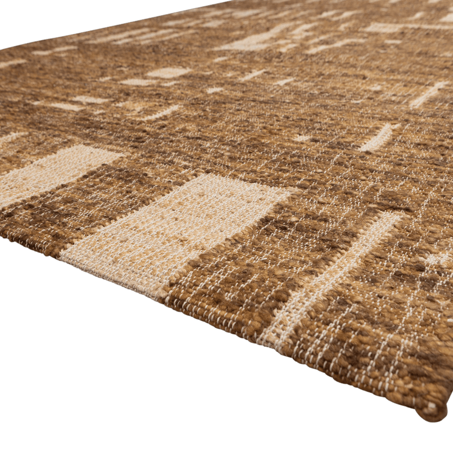 IAN HANDGEWEVEN VLOERKLEED WOL/KATOEN BRUIN 170x240CM