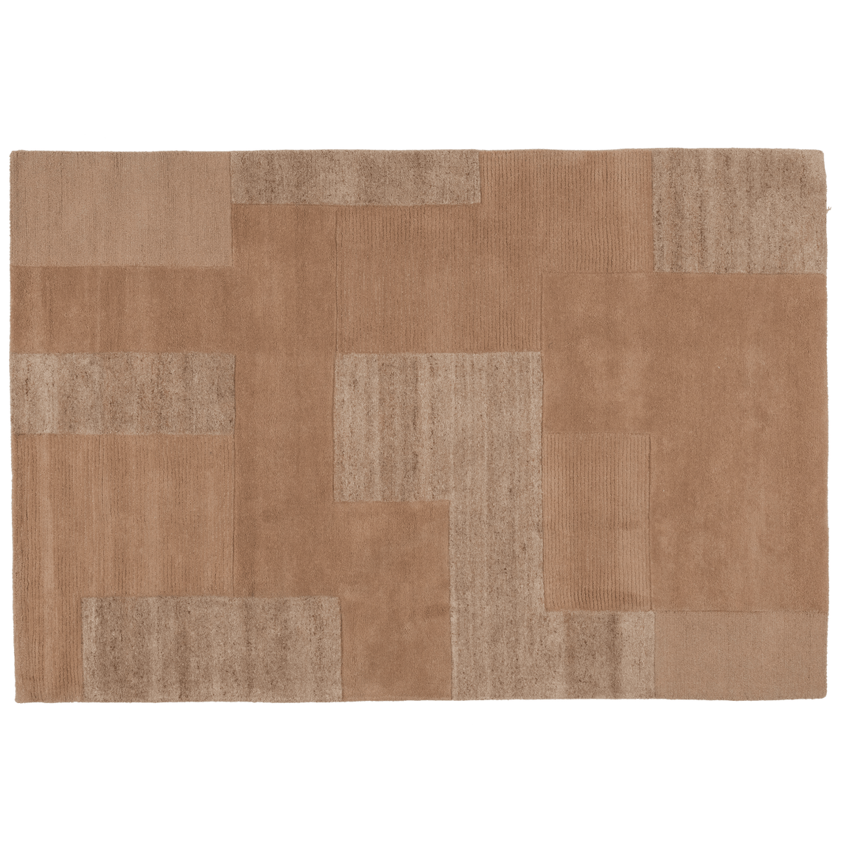 NOVEN HANDGEWEVEN VLOERKLEED WOL/KATOEN ZAND 170x240CM