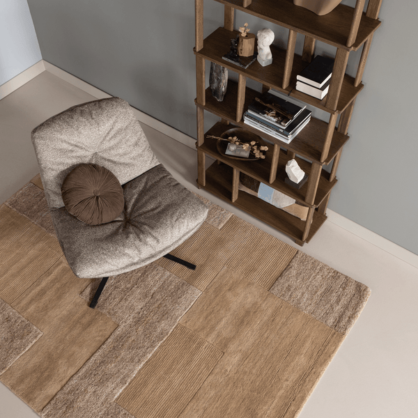 NOVEN HANDGEWEVEN VLOERKLEED WOL/KATOEN ZAND 170x240CM