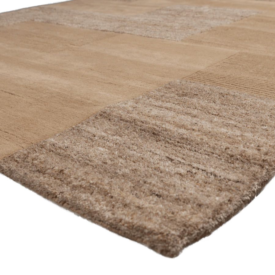 NOVEN HANDGEWEVEN VLOERKLEED WOL/KATOEN ZAND 170x240CM