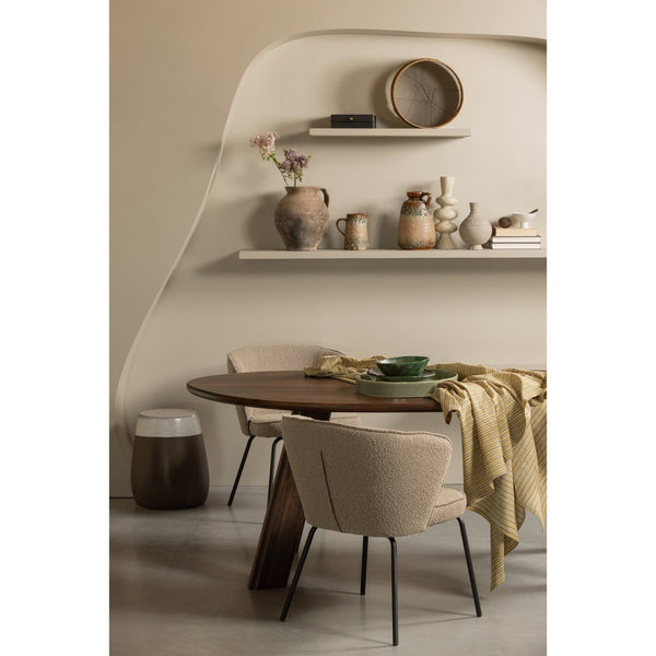 ROUNDLY EETTAFEL/BUREAU 200X100 CM MANGOHOUT DONKERBRUIN