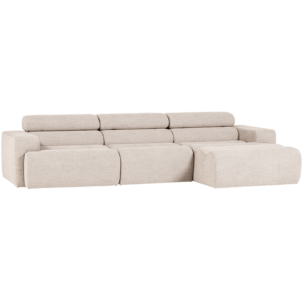 NOVI CHAISE LONGUE BANK RECHTS BOUCLE NATUREL