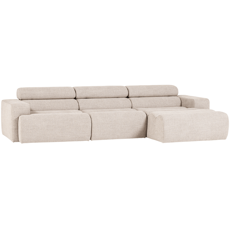 NOVI CHAISE LONGUE BANK RECHTS BOUCLE NATUREL
