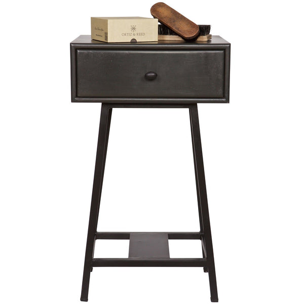 SKYBOX SIDETABLE MANGOHOUT/METAAL ZWART