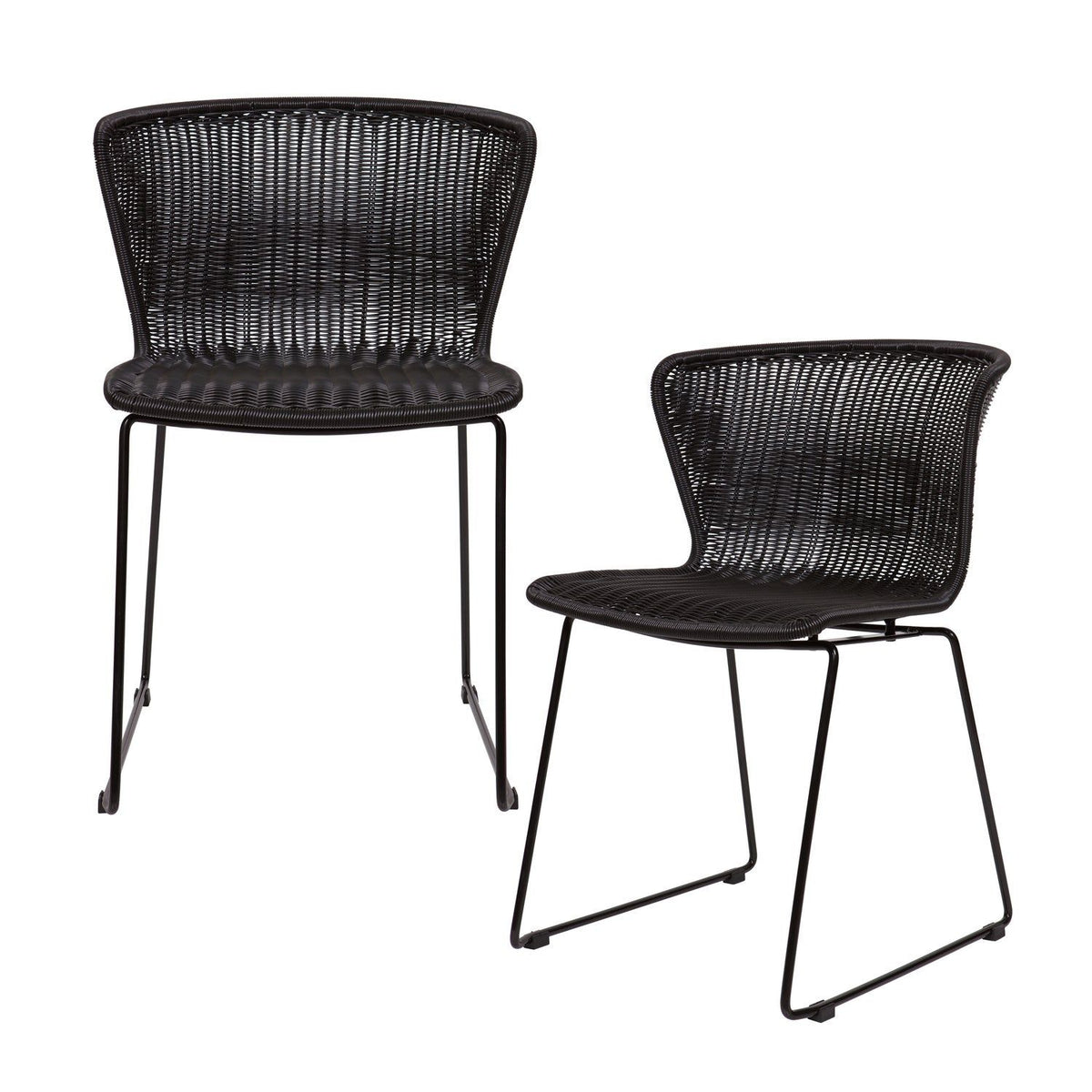 WINGS TUINSTOEL ZWART - SET VAN 2