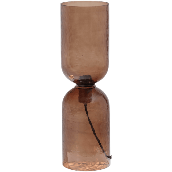 GIGI TAFELLAMP GEHAMERD GLAS 51xO15CM BRUIN