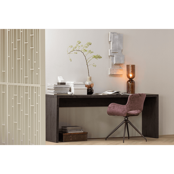 GIGI TAFELLAMP GEHAMERD GLAS 51xO15CM BRUIN