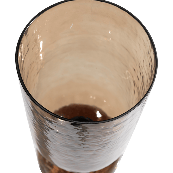 GIGI TAFELLAMP GEHAMERD GLAS 51xO15CM BRUIN