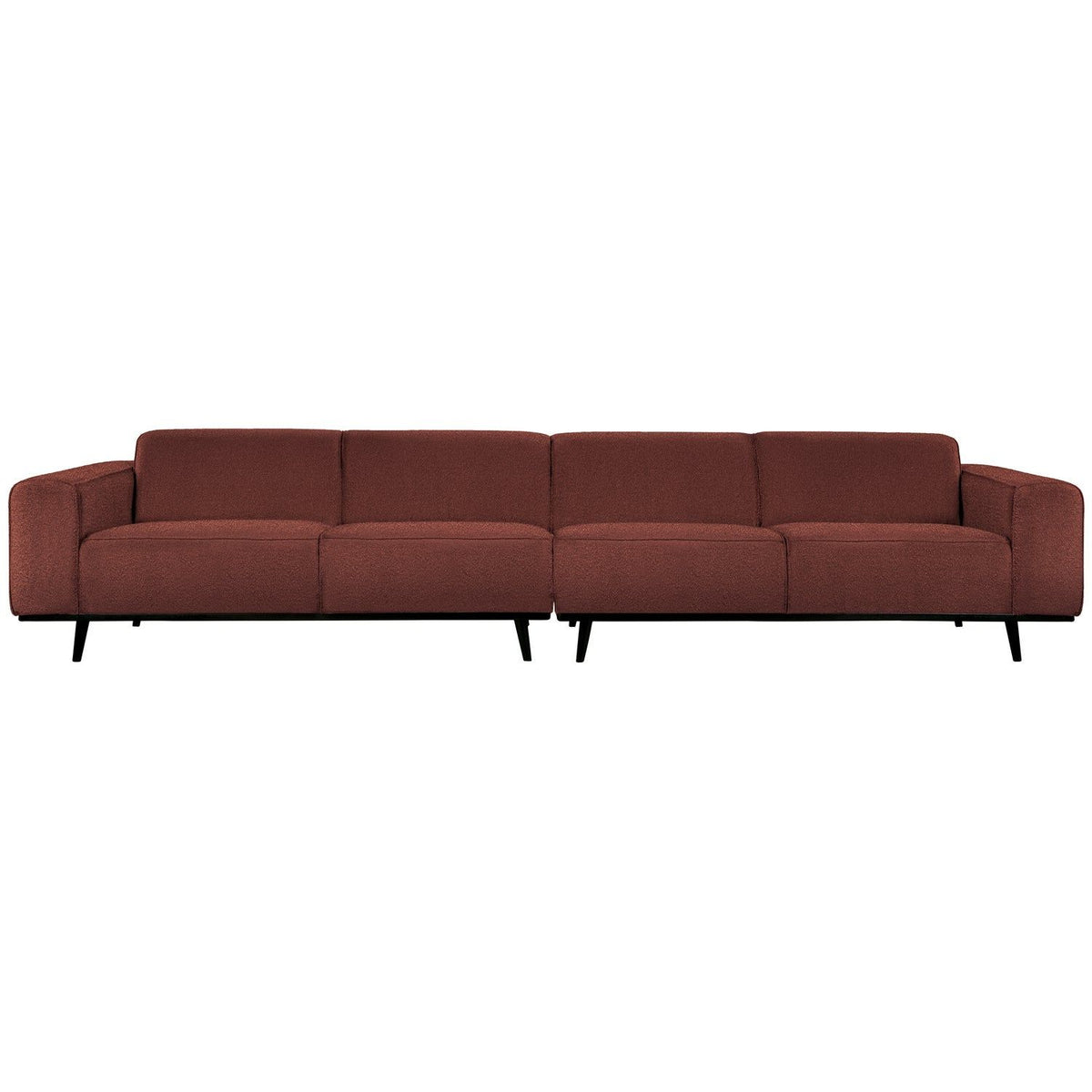 STATEMENT XL 4-ZITS BANK 372 CM BOUCLE KASTANJEBRUIN