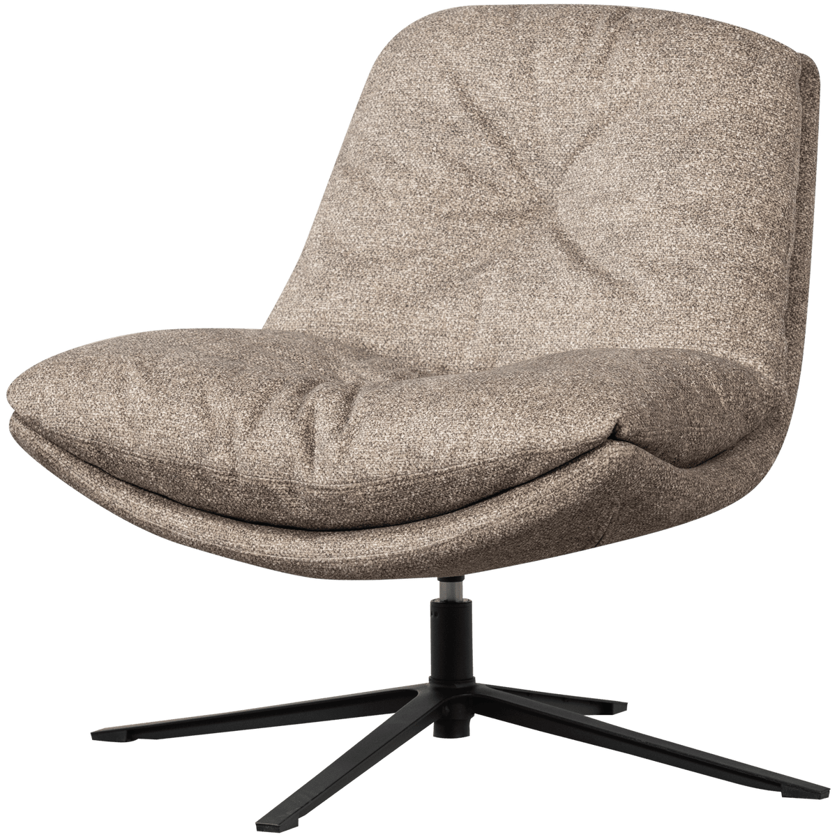 ARVE DRAAIFAUTEUIL BEDRUKTE STOF NATUREL MELANGE