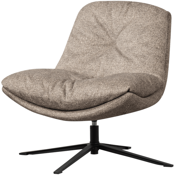 ARVE DRAAIFAUTEUIL BEDRUKTE STOF NATUREL MELANGE