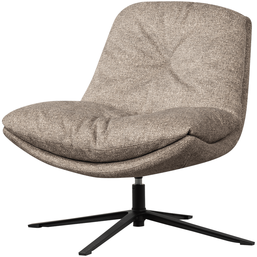 ARVE DRAAIFAUTEUIL BEDRUKTE STOF NATUREL MELANGE