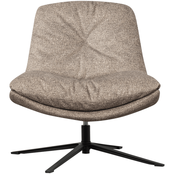ARVE DRAAIFAUTEUIL BEDRUKTE STOF NATUREL MELANGE
