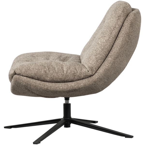 ARVE DRAAIFAUTEUIL BEDRUKTE STOF NATUREL MELANGE