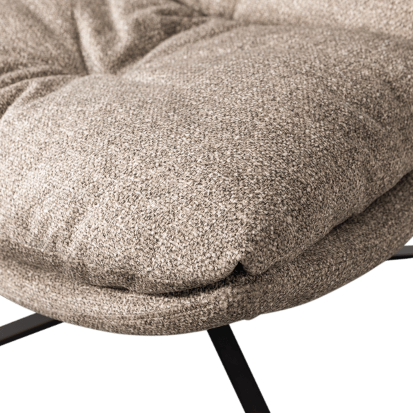 ARVE DRAAIFAUTEUIL BEDRUKTE STOF NATUREL MELANGE