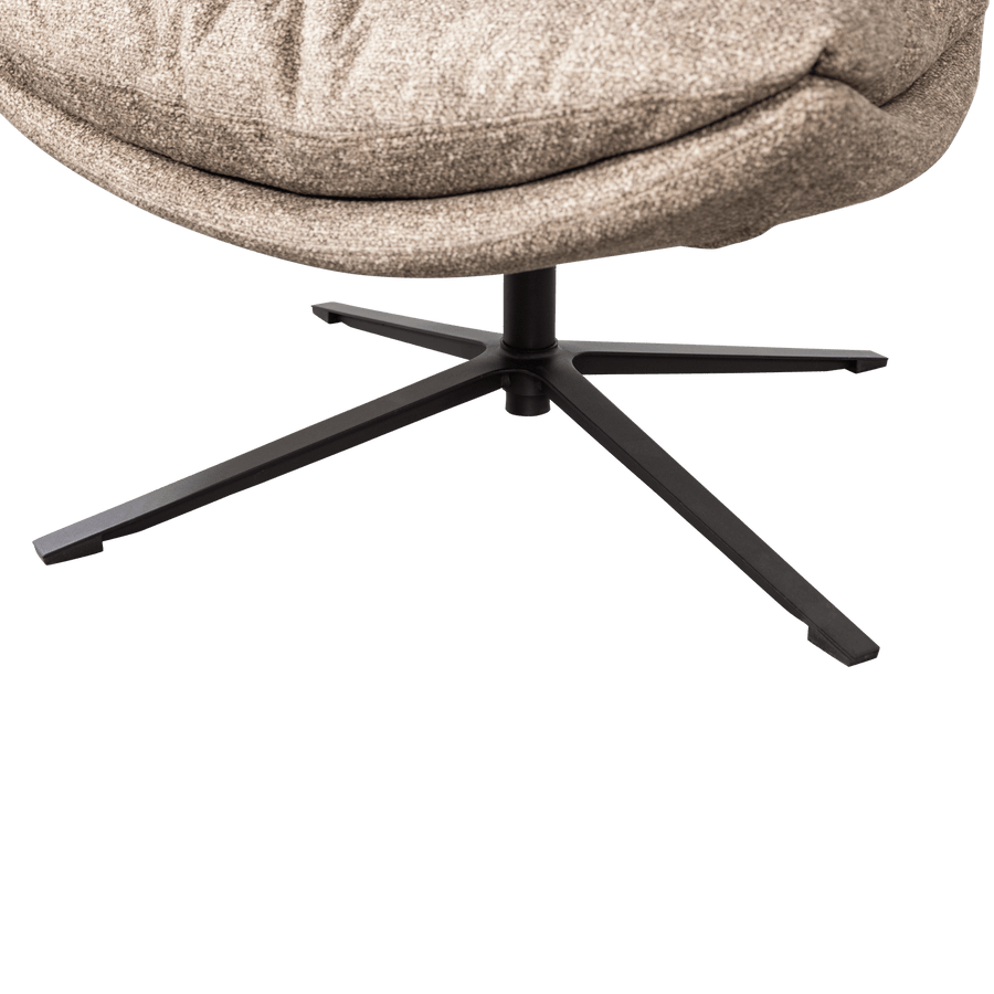 ARVE DRAAIFAUTEUIL BEDRUKTE STOF NATUREL MELANGE