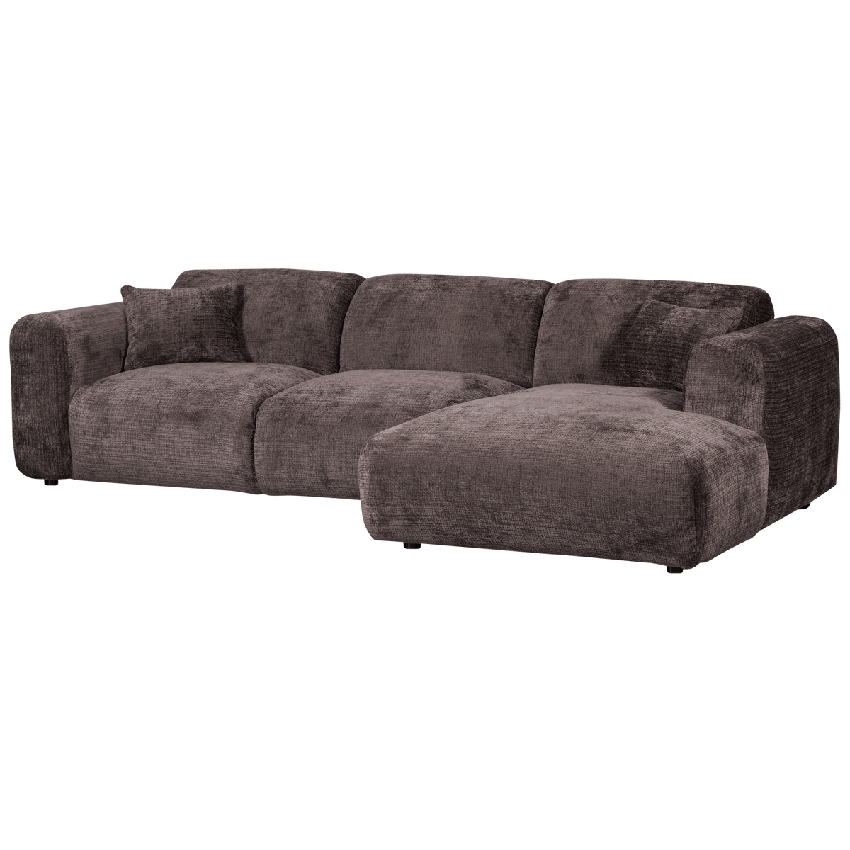 CLOUD CHAISE LONGUE BANK RECHTS CHENILLE WARM BRUIN