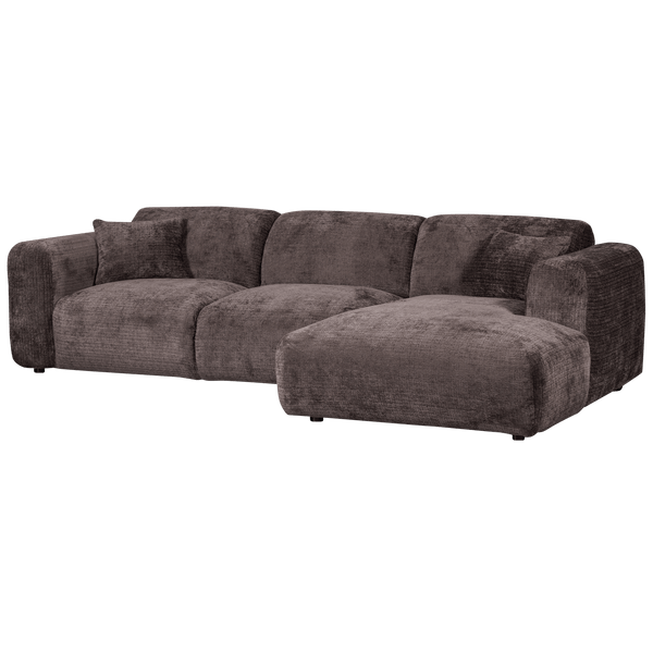 CLOUD CHAISE LONGUE BANK RECHTS CHENILLE WARM BRUIN