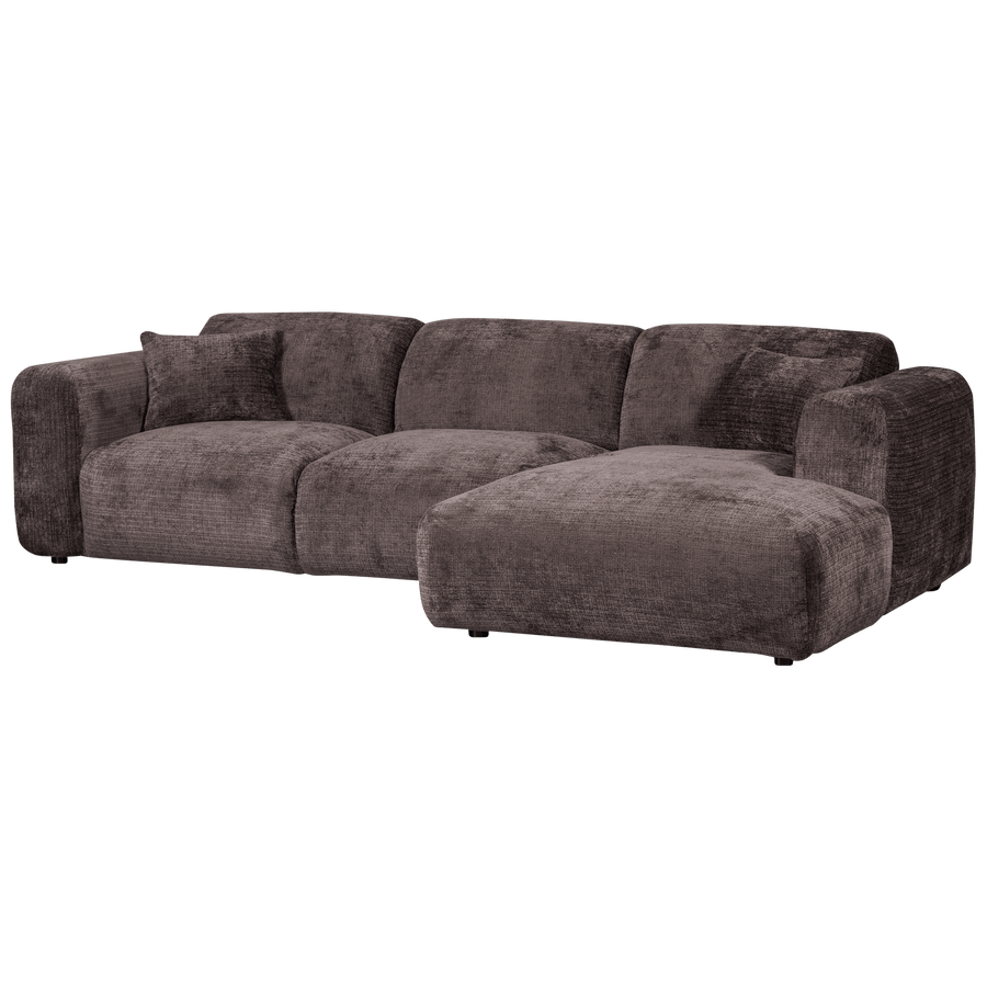 CLOUD CHAISE LONGUE BANK RECHTS CHENILLE WARM BRUIN