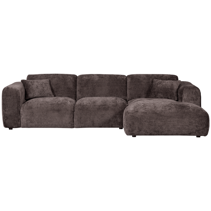 CLOUD CHAISE LONGUE BANK RECHTS CHENILLE WARM BRUIN