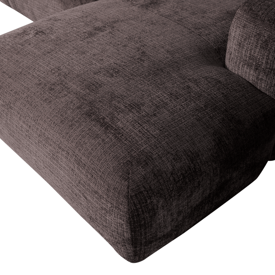 CLOUD CHAISE LONGUE BANK RECHTS CHENILLE WARM BRUIN