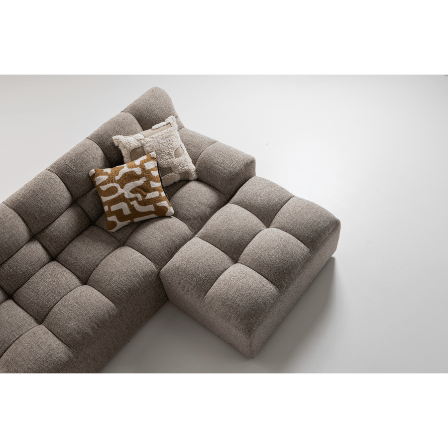 ALLURE HOCKER GEWEVEN STOF BRUIN MELANGE
