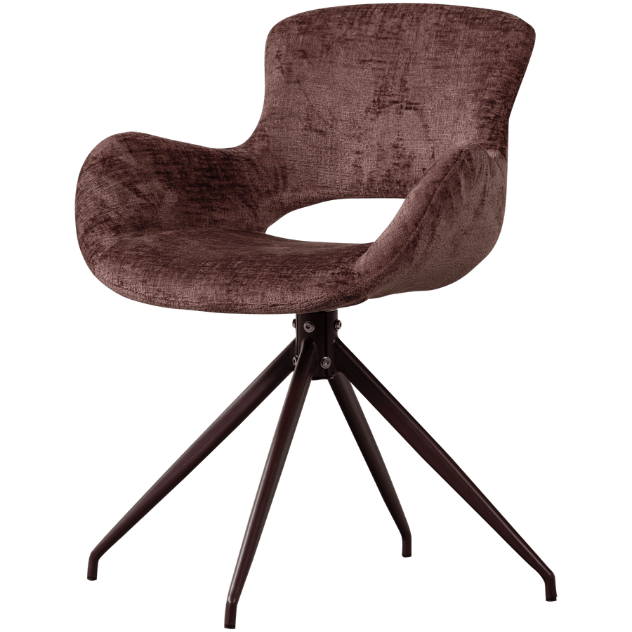 ELIVA EETKAMERSTOEL STRUCTURE VELVET PAARS - SET VAN 2