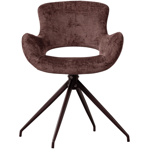 ELIVA EETKAMERSTOEL STRUCTURE VELVET PAARS - SET VAN 2