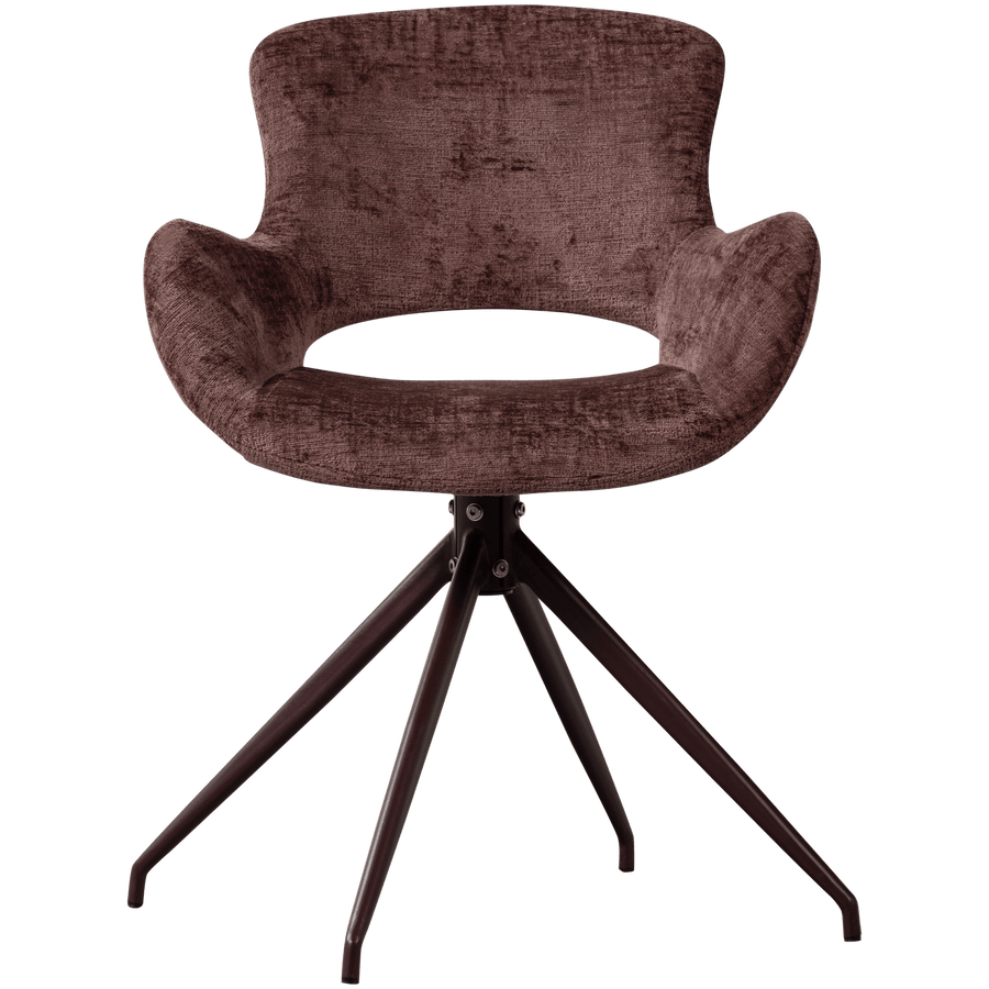 ELIVA EETKAMERSTOEL STRUCTURE VELVET PAARS - SET VAN 2