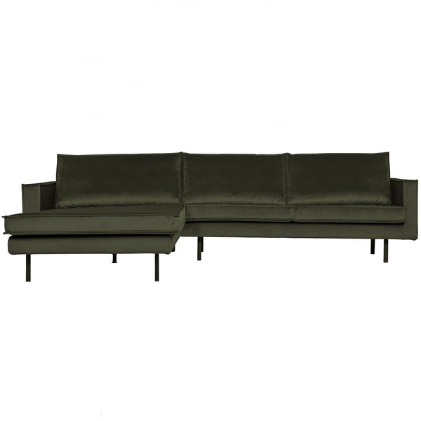 RODEO CHAISE LONGUE BANK LINKS VELVET DONKERGROEN