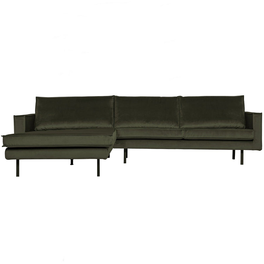 RODEO CHAISE LONGUE BANK LINKS VELVET DONKERGROEN