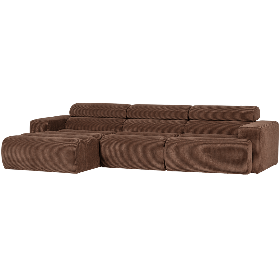 NOVI CHAISE LONGUE BANK LINKS RIBSTOF MOKKABRUIN