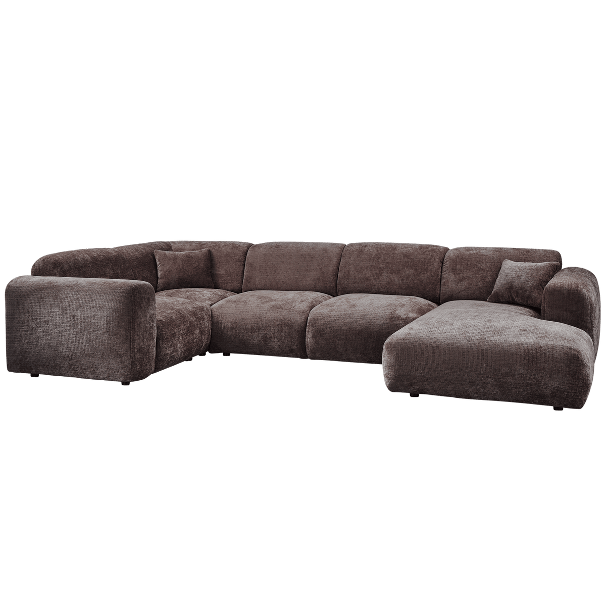 CLOUD HOEKBANK LINKS GEWEVEN CHENILLE WARM BRUIN