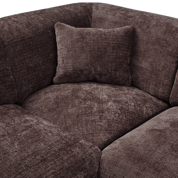 CLOUD HOEKBANK LINKS GEWEVEN CHENILLE WARM BRUIN