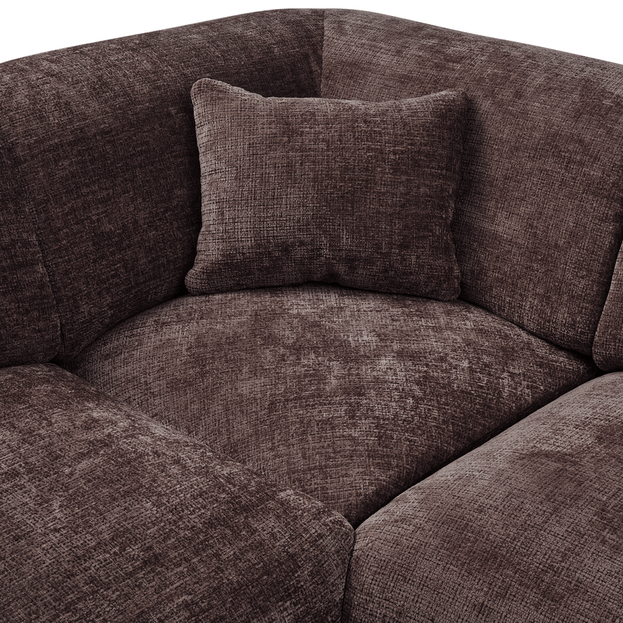 CLOUD HOEKBANK LINKS GEWEVEN CHENILLE WARM BRUIN